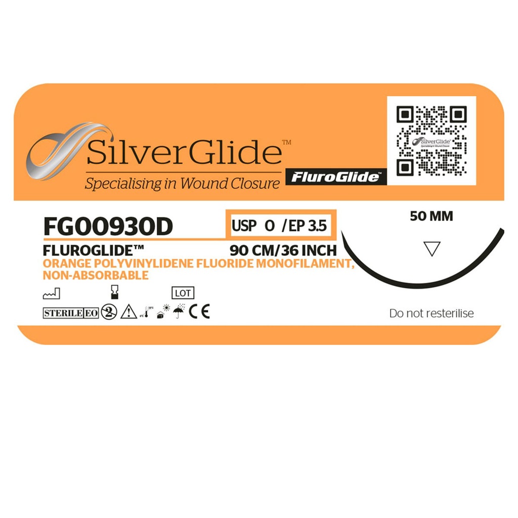 Sutur FG00930D Orange polyvinylidenflourid, 24 st.