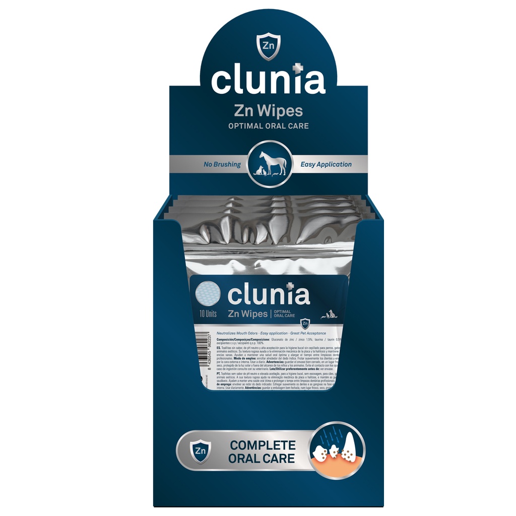 CLUNIA Zn Wipes - Display box 20 x 10 st.