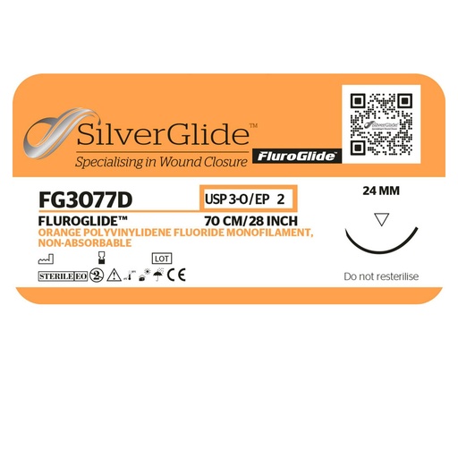 [20391] Sutur FG3077D Orange Polyvinylidenflourid, 36 st.