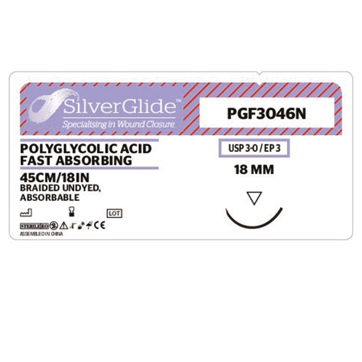[20316] Sutur PGF3046N Polyglycolic Acid 12 st.